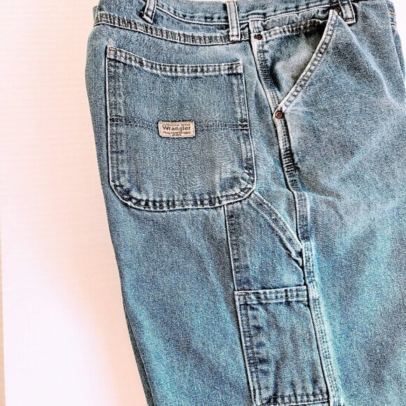 Wrangler Men's Carpenter Relaxed High Rise Workwear Blue Jeans Size 40X32 - Picture 6 of 7